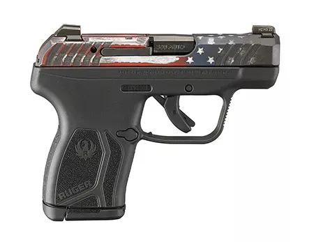 Ruger LCP Max .380ACP 2.80″ 10+1 Black Polymer Frame Black Oxide Barrel Cerakote American Flag Slide 13745