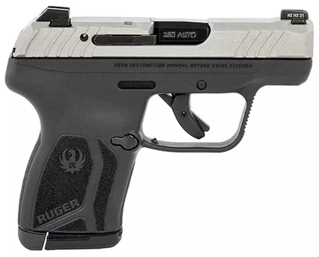 Ruger LCP Max .380ACP 2.80" 10+1 Black Polymer Frame Silver Cerakote Slide Fiber Optic Front Sight 13720