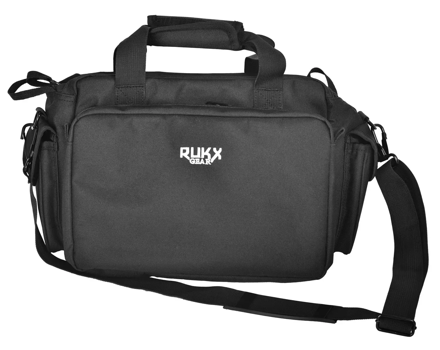 Rukx Gear Tactical Range BagWater Resistant Black 600D Polyester with Hidden Handgun Pocket, Mag & Ammo Storage, Non-Rust Zippers & Carry Handle 16 x 7.50″ x 10.50″ Interior Dimensions”
