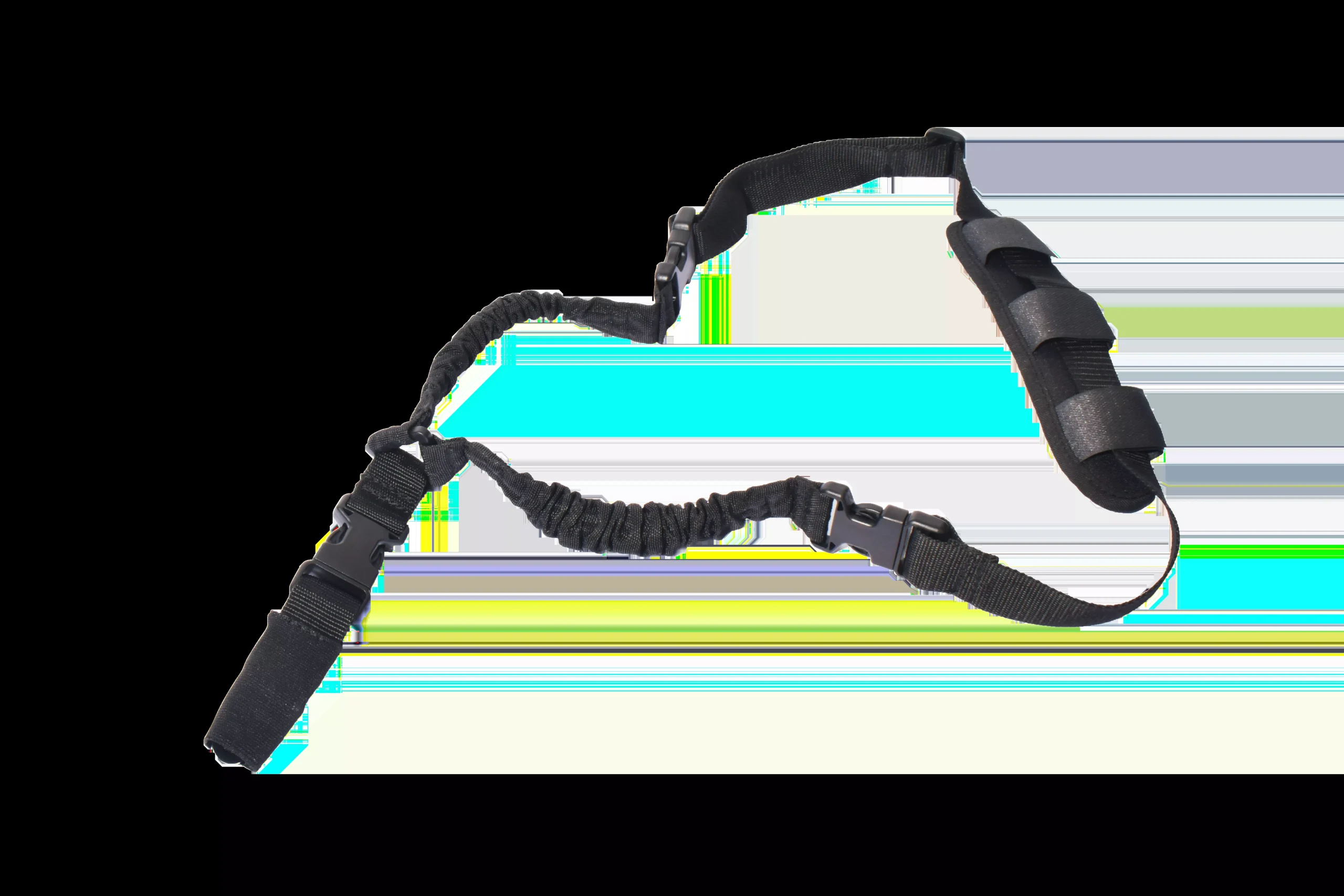 Rukx Gear Tactical Single Point Sling 1.25″ Wide Adjustable Bungee made of Black Nylon with Foam Padding & Side Release Buckles