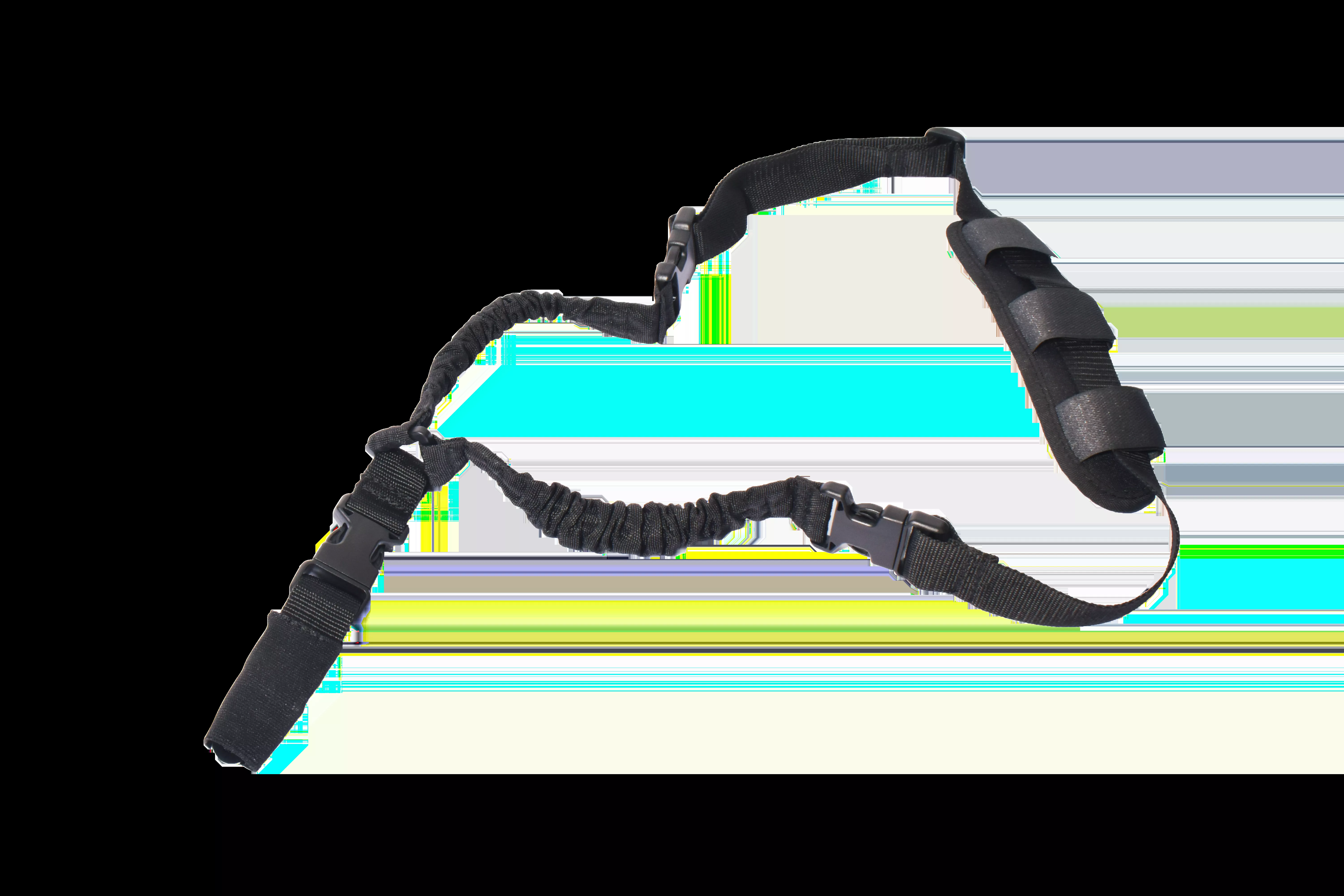 Rukx Gear Tactical Single Point Sling 1.25" Wide Adjustable Bungee made of Black Nylon with Foam Padding & Side Release Buckles
