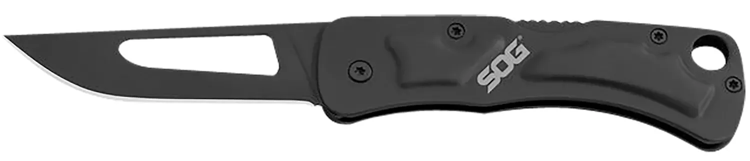 S.O.G Centi II 2.10″ Folding Straight Back Plain Black Hardcased Stainless Steel Blade/Black Stainless Steel Handle
