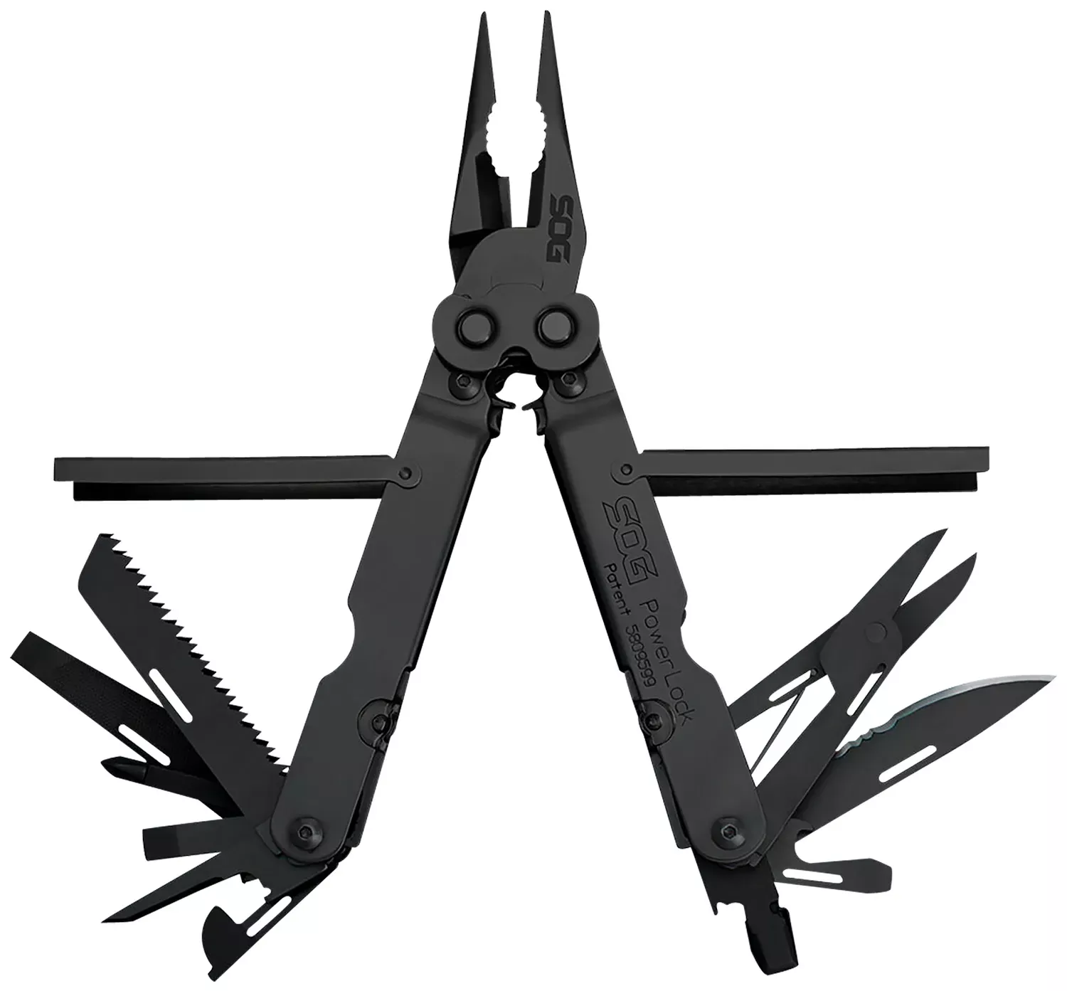 S.O.G PowerlockBlack Oxide 420 Stainless Steel 7″ Long Features 18 Tools w/Sheath
