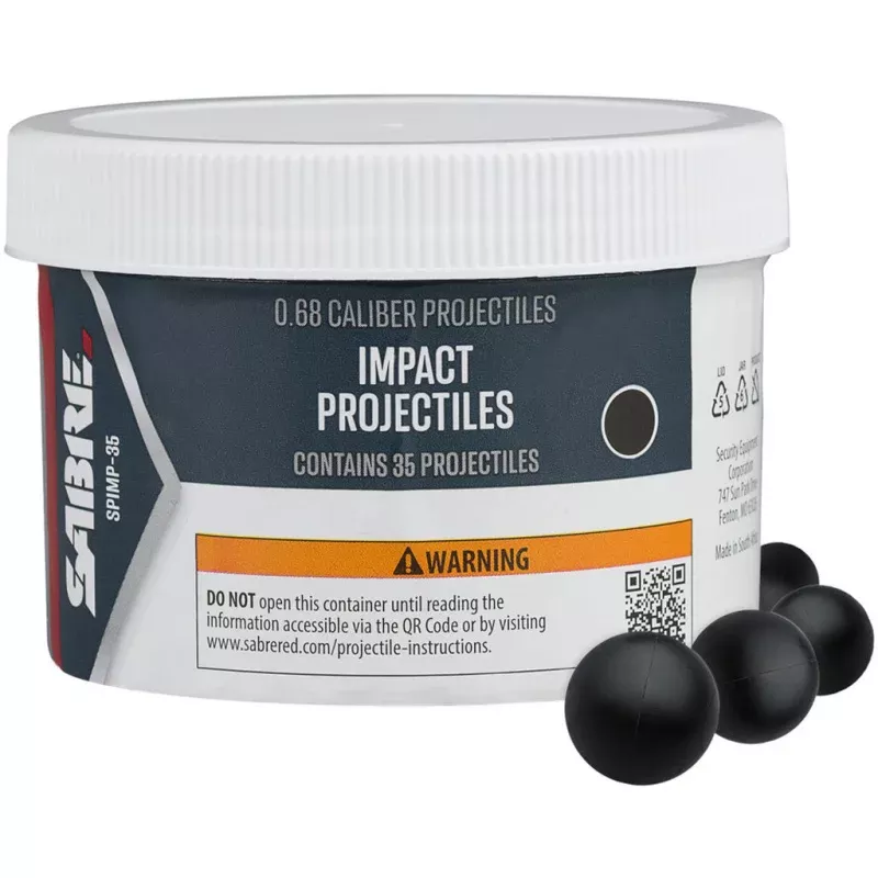Sabre Impact 0.68 Caliber Projectiles – 35 Count for Home Defense and Training
