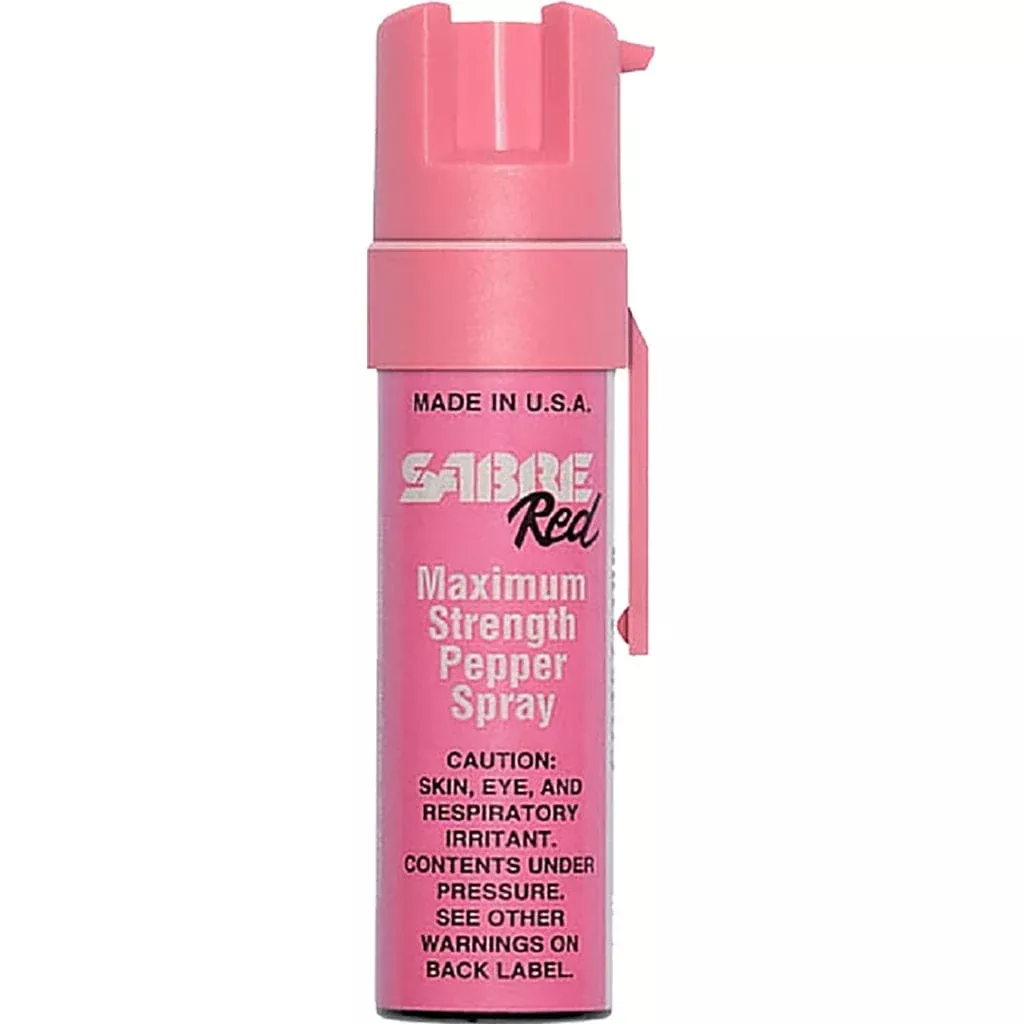 Sabre Red Compact Pepper Spray Pink With Clip