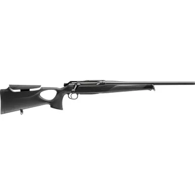 Sauer 80117648 505 Synchro XT Full Size 308 Win 3+1 22" Titanium Gray Threaded Barrel, Saddle Mount Steel Receiver, Black Thumbhole w/Adj Comb Synthetic Stock
