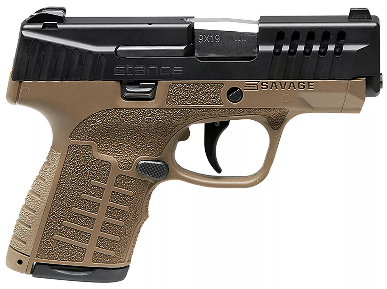 Savage Arms Stance 9mm Luger 3.20″ 7+1/8+1, Flat Dark Earth Polymer Frame