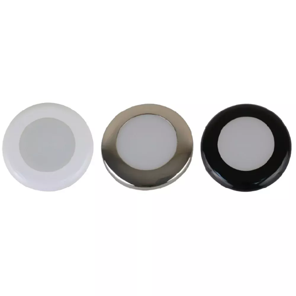 Scandvik A3C Downlight Kit – Cool White w/SS, White, & Black Trim Rings