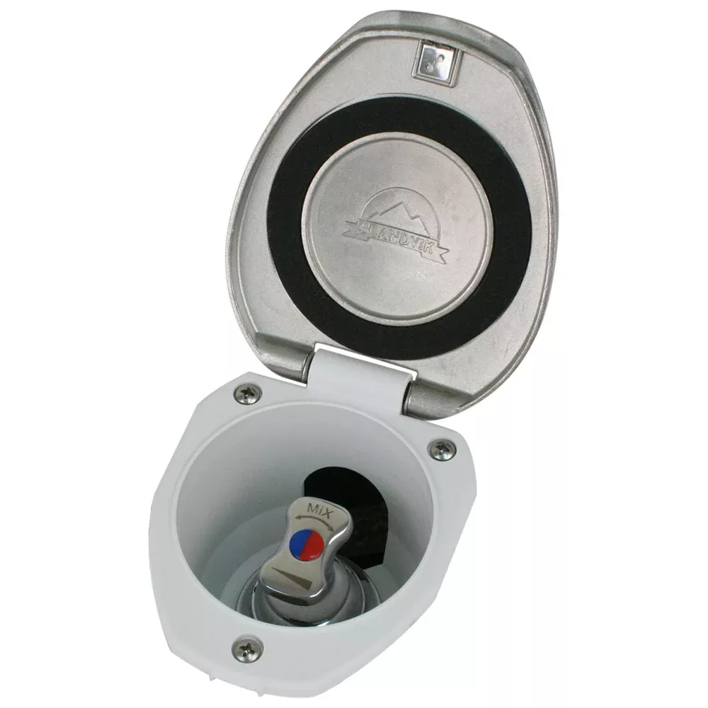 Scandvik Recessed T-Handle Mixing Valve – SS w/White Cup