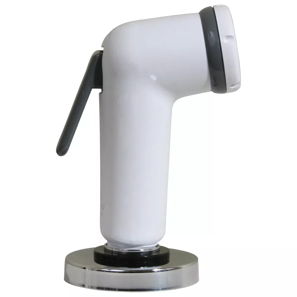 Scandvik Straight Handle Pull Out Sprayer – White w/6′ Hose