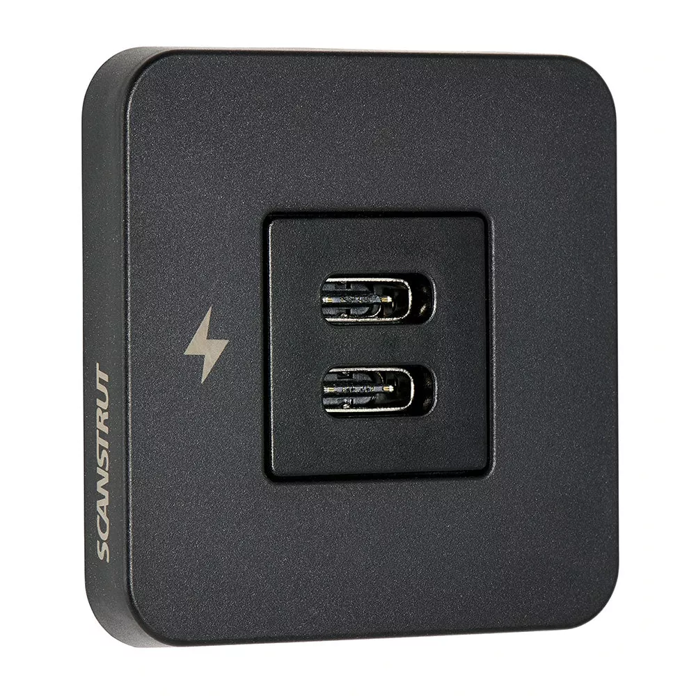 Scanstrut TILE USB-C Interior Charging Socket – 12/24V – Black Bezel [SC-TILE-20]