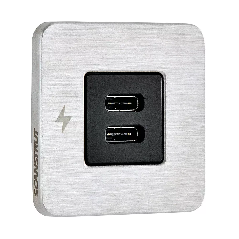 Scanstrut TILE USB-C Interior Charging Socket – 12/24V – Stainless Steel Bezel [SC-TILE-21]