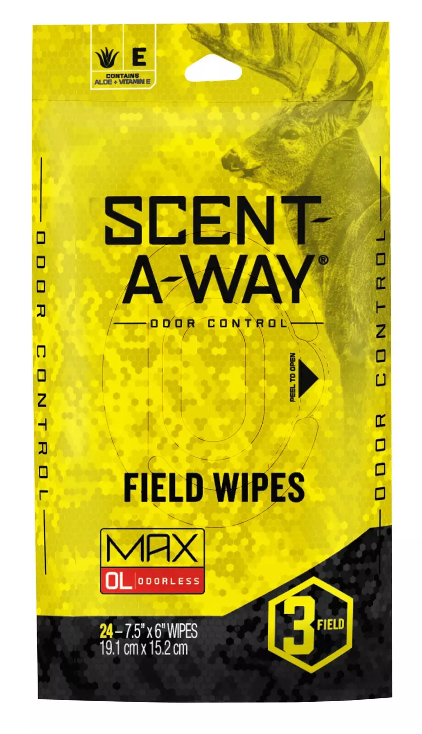 Scent-A-Way Max Field Wipes Odorless Scent Pkg of 24