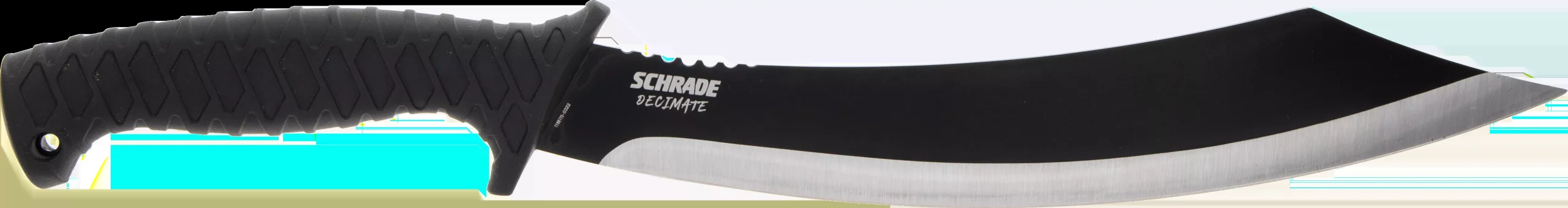 Schrade Decimate Parang 11.75″ Fixed Parang Plain Black Black Oxide 3Cr13 Steel Blade 6.75″ Black Rubber Overmold Handle