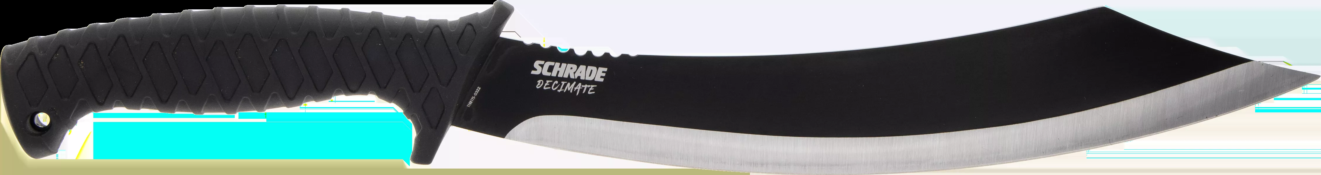 Schrade Decimate Parang 11.75" Fixed Parang Plain Black Black Oxide 3Cr13 Steel Blade 6.75" Black Rubber Overmold Handle