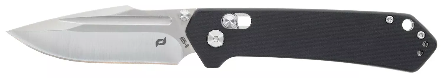 Schrade Divergent 3.06″ Folding Modified Drop Point Plain Satin AUS-8A SS Blade 4.31″ Black G10 Handle