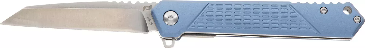 Schrade Inert Folding Wharncliffe Part Serrated Satin AUS-10A SS Blade Blue