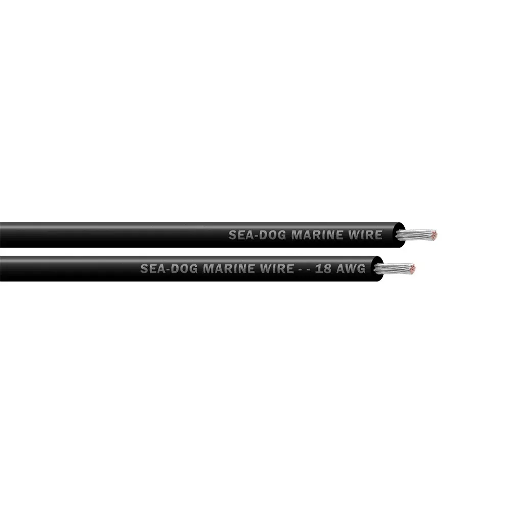 Sea-Dog 18 AWG Black Primary Wire - 25' - 8018010