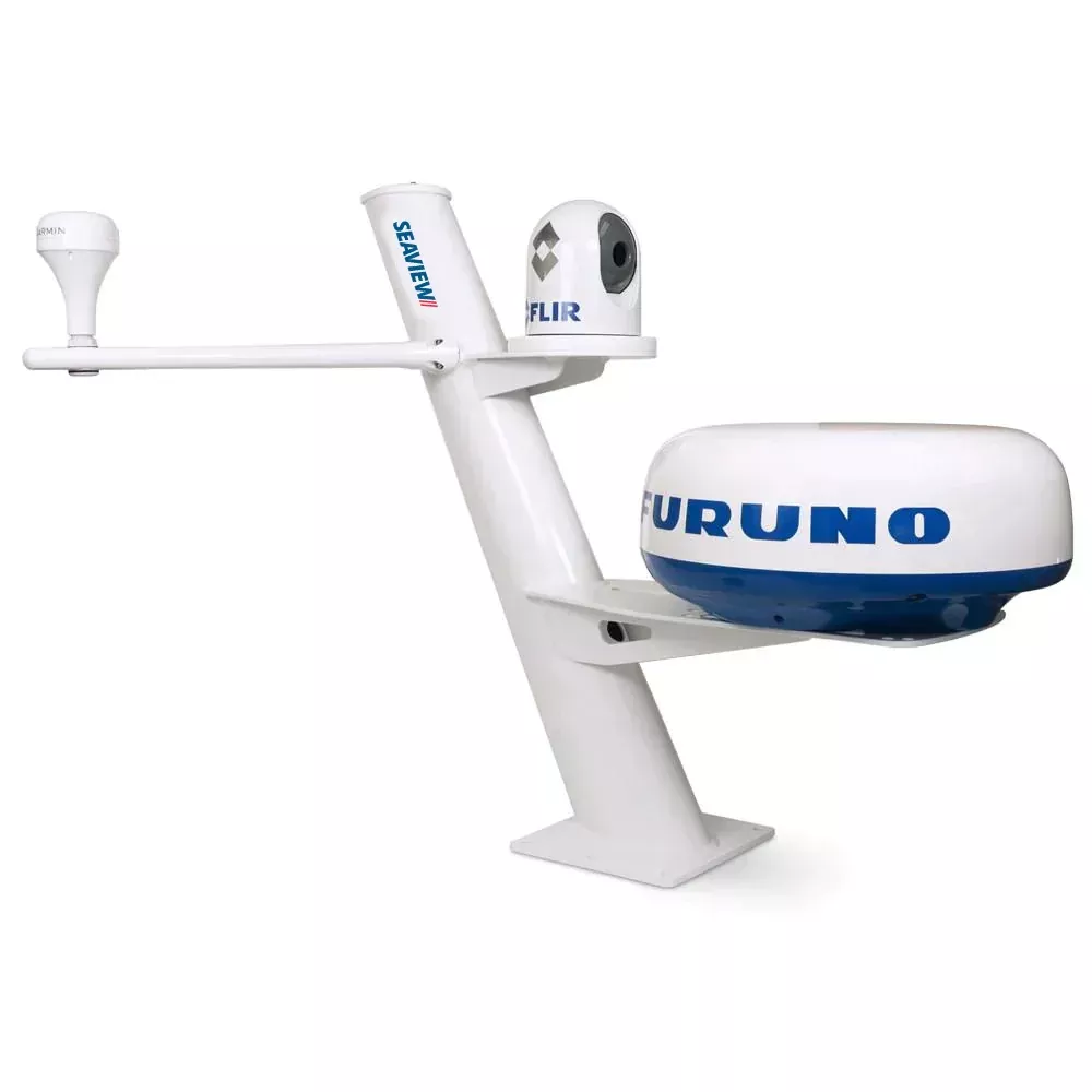 Seaview 30" Tapered Closed Dome Aft Leaning Radar Mount w/Camera/Searchlight Mount, Removable Spreaders10x10 Base Plate [PMABC37SV2]
