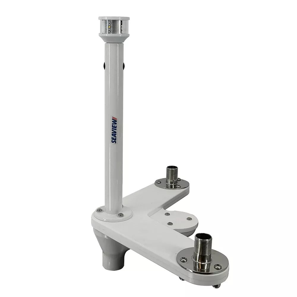 Seaview Triple Mount Adapter w/C5 Certified LED Light 12″ PostThreaded 1″-14 Thread Bases f/GPS Units [PMU2ALED12C5]