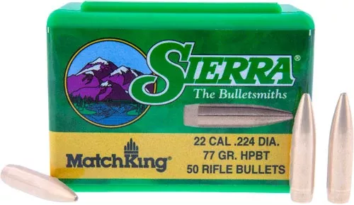 Sierra Bullets .22 Cal .224 – 77gr Hpbt W/cannelure 50ct