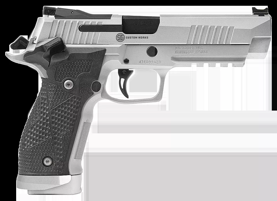 Sig P226 XFive STAS 9mm 10+1 5″ Bull Barrel SS Slide/Frame Optic Ready FO Frt/Adj Rear Sight G10 Grips Rail SAO 226X59STAS10