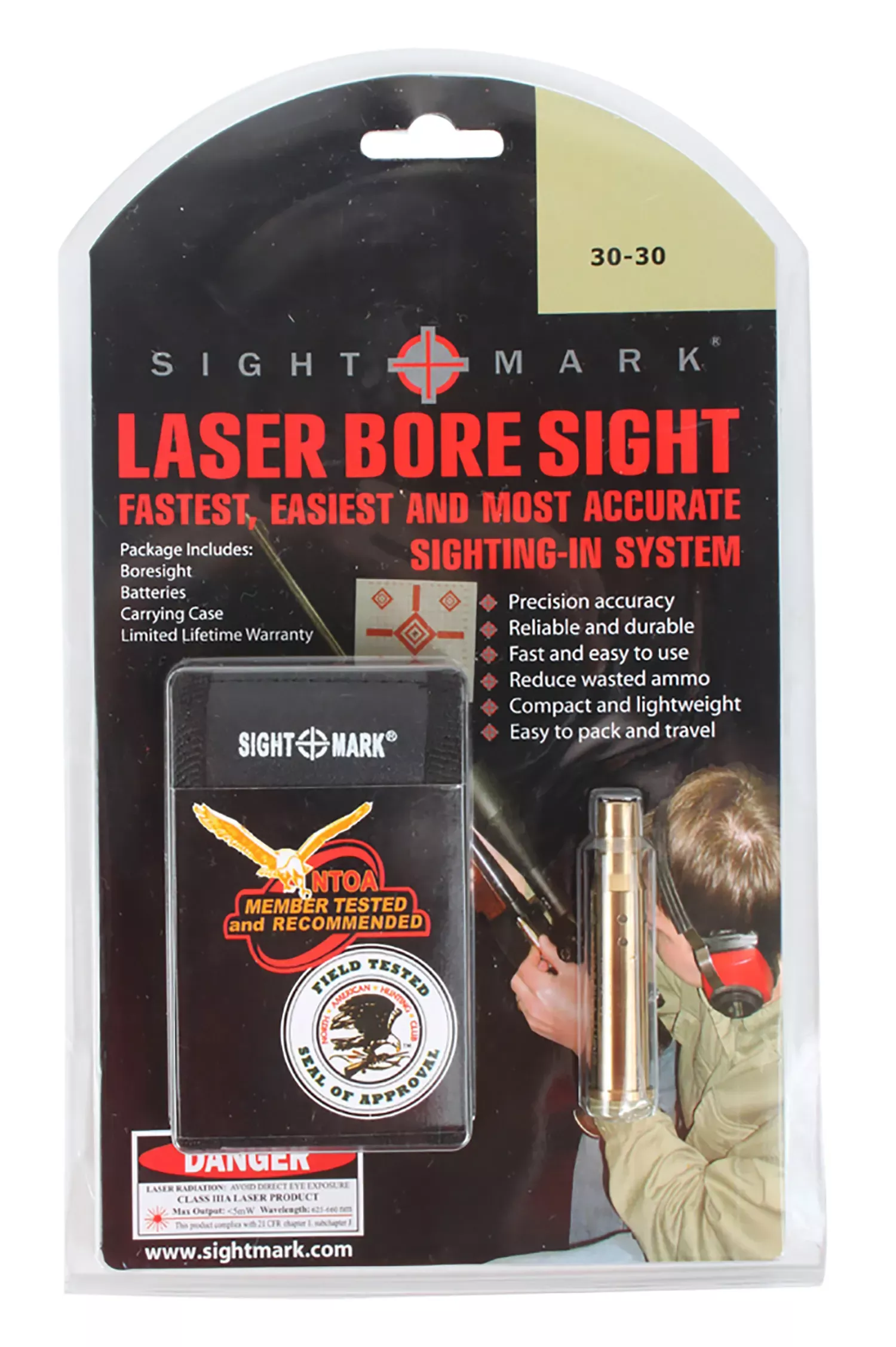 Sightmark Boresight, Red Laser for 30-30 Win, Brass, Includes Battery Pack & Carrying Case