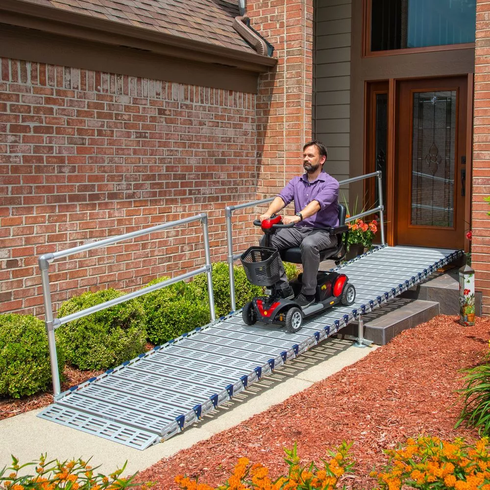 Silver Spring Roll-Tek Modular Aluminum Ramp Kit | Model M36-30-1 | 36″ W x 30′ L | 1,000 lb Capacity | For Wheelchairs & Mobility Scooters