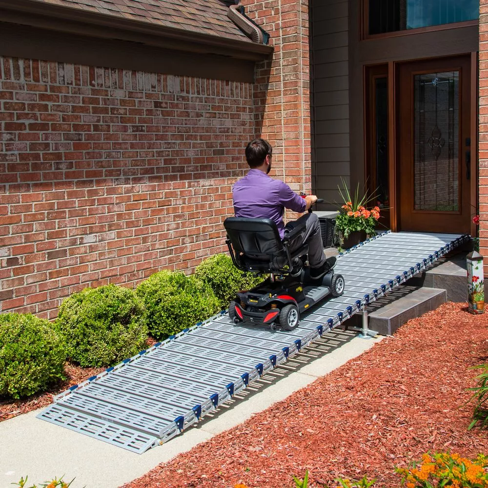 Silver Spring Roll-Tek Modular Ramp Kit | Model M36-28 | 36″ W x 28′ L | 1,000 lb Capacity | For Wheelchair & Mobility Device Access