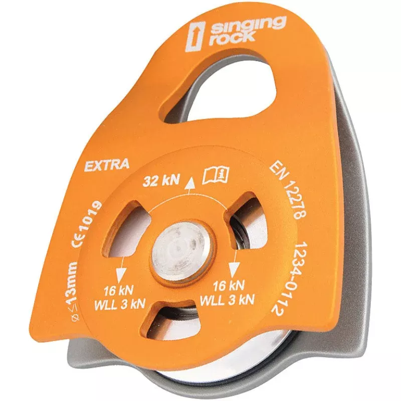 SINGING ROCK Pulley E X Tra Roll – Heavy-Duty Rope Pulley for Climbing and Rescue