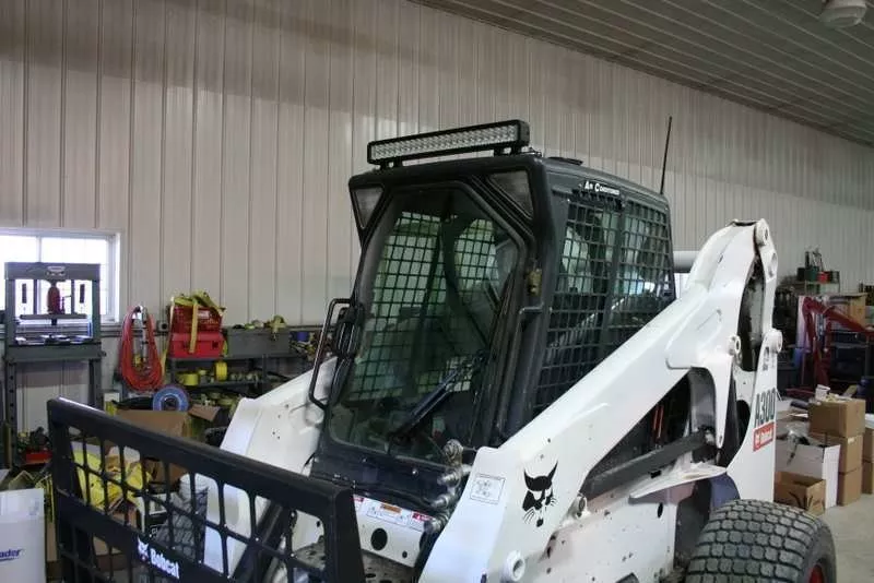 Skid Steer Doors Multi‑Accessory Kit | LED Light Bar + Cab Heater + Electric Wiper | For Skid Steers