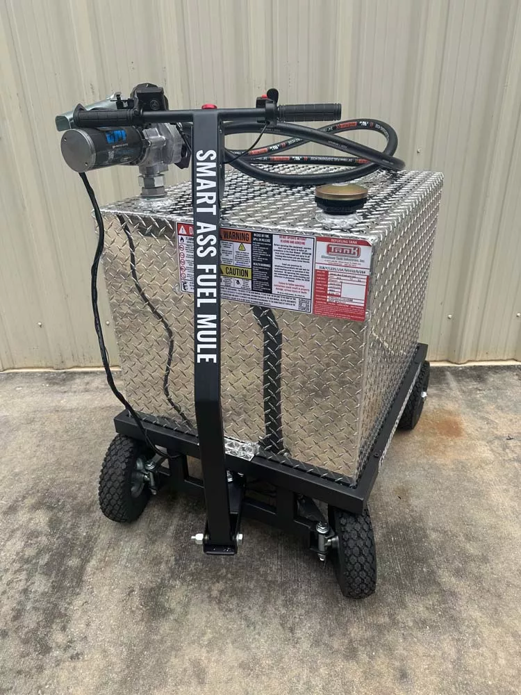 Smart Ass Fuel Mule Flatlander | 70 Gallon | Width 30″ | Motor 750W | Motorized Electric Gas Caddy
