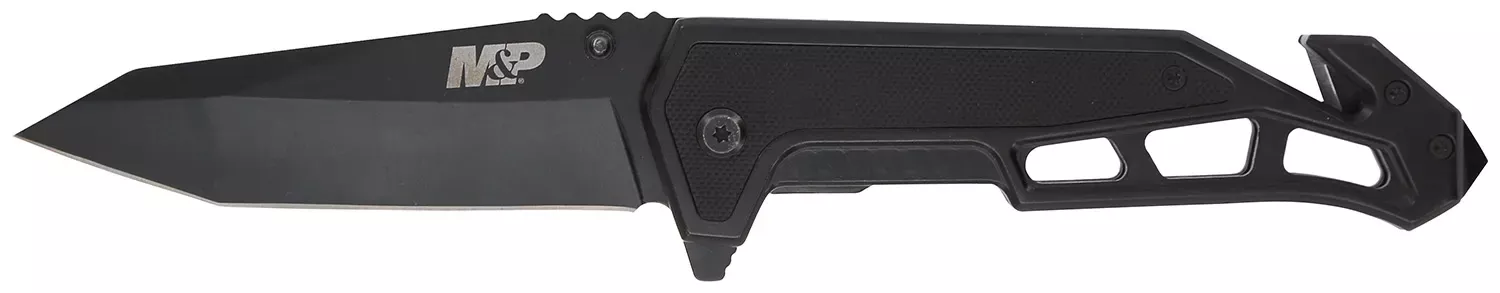 Smith & Wesson Knives M&P Body Guard Folding Plain Black SS Blade 5.26″ Black Steel G10 Handle