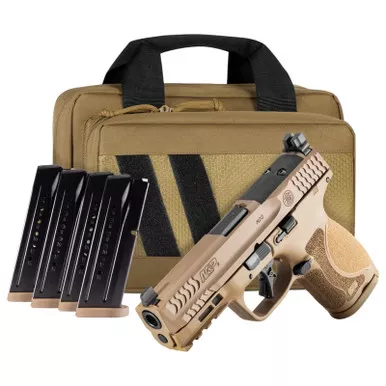 Smith And Wesson M&P 9 M2.0 Compact 9mm 4" Barrel Fde Savior Equipment Bundle 15 Round