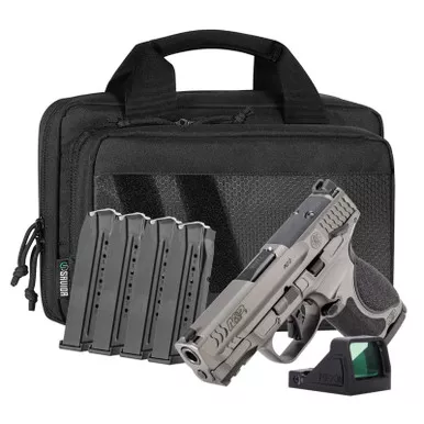 Smith & Wesson M&P9 M2.0 9mm 3.6" Barrel 15 Round Compact Thumb Safety Carry On Bundle