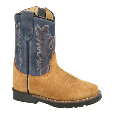 SMOKY MOUNTAIN BOOTS Kid's Autry Tan/Blue Leather Western Boots (3429T)