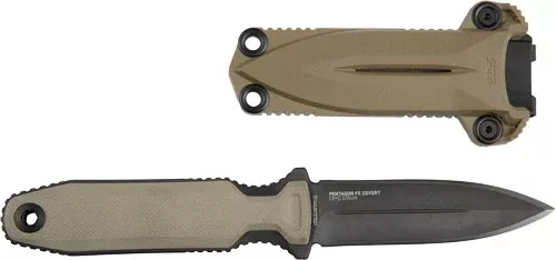 Sog Knife Pentagon Fx Covert – 3.41″ Dbl Edge Blade Fde