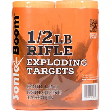 Sonic Boom SBTHP4P Exploding Rifle Targets 1/2 lbs, Orange, 4 Pack