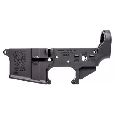 Spikes STLS024 PHU Joker Stripped Lower Receiver Multi-Caliber 7075-T6 Aluminum Black Anodized for AR-15