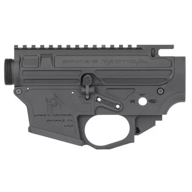 Spikes Tactical STSB920 Upper/Lower Set AR-15 9mm Compatible w/Glock Mags, Black Hardcoat Anodized