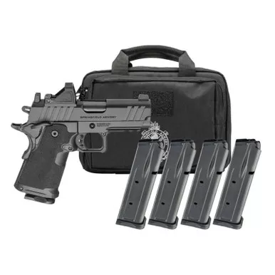 Springfield 1911 DS Prodigy 3.5? Barrel Compact AOS 9mm (4) 15-Round Magazines Gear Pac