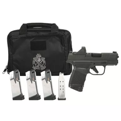 Springfield Armory HC9319BOSPCAP Hellcat OSP *CA Compliant 9mm Luger Gear up 2024 Includes Viridian RFX-11 Green Dot Optic, 3 10rd Magazines (Total of 5), Dual Range Bag