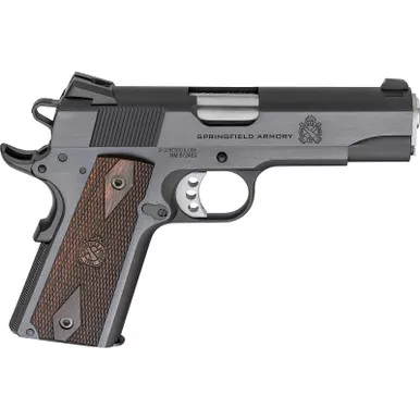 Springfield Armory PX9418 1911 Garrison 45 ACP 7+1 4.25" Stainless Match Grade Barrel, Blued Serrated Carbon Steel Slide & Frame w/Beavertail, Thinline Wood Grip