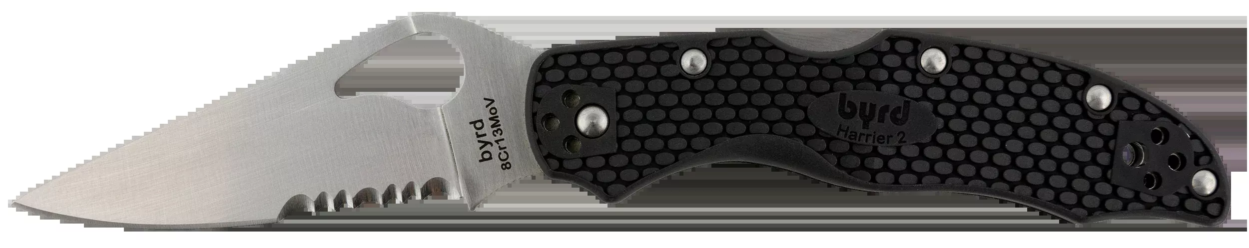 Spyderco Byrd, Spy By01psbk2Byrd Harrier 2Blk Frn Pln/serr