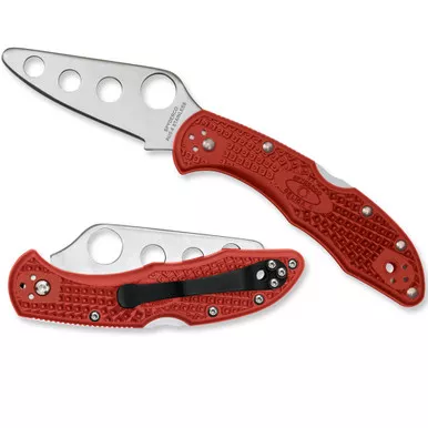 SPYDERCO Delica 4 2.75in Red Trainer Folding Knife (C11TR)