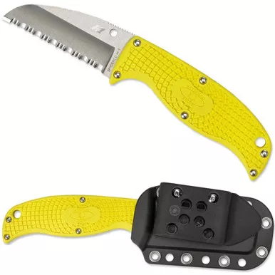 SPYDERCO Enuff Salt Lightweight Yellow H1/Sheepfoot 2.75in Knife (FB31SYL)