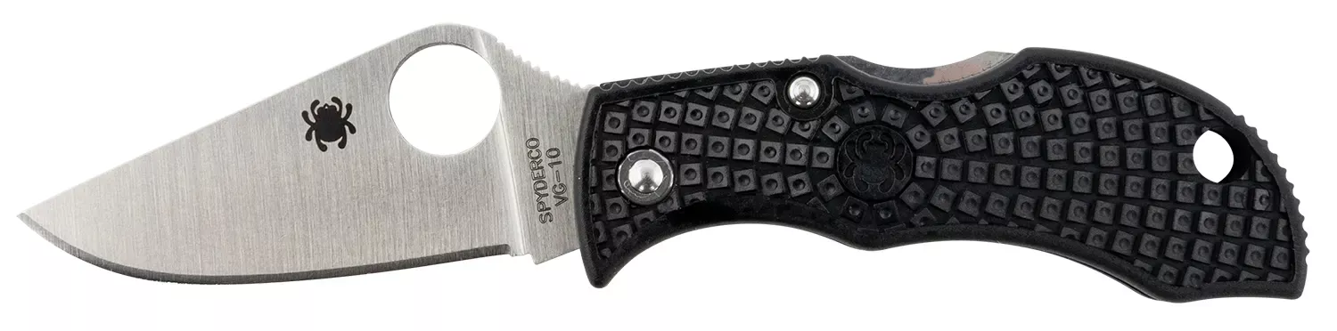 Spyderco Manbug1.95″ Folding Plain VG-10 SS Blade Black FRN Handle