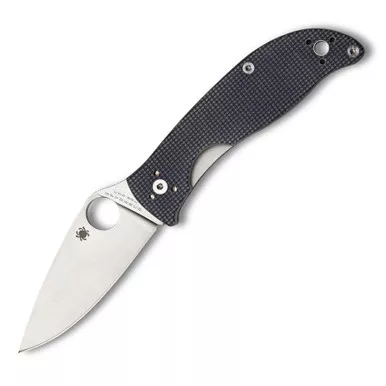 SPYDERCO Polestar Folding Knife, Plain Edge, G-10 Gray, CTS BD1 (C220GPGY)