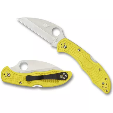 SPYDERCO Tasman Salt 2 2.91in Yellow Folding Knife (C106PYL2)