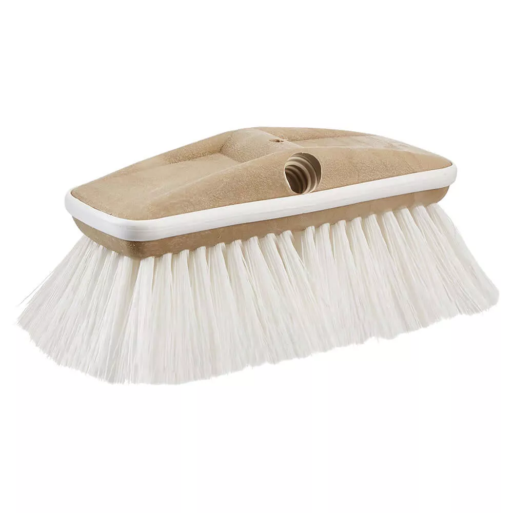 Star brite Deluxe White Stiff Heavy Duty 8" Brush Head w/Bumper - Dual Connection - 40163